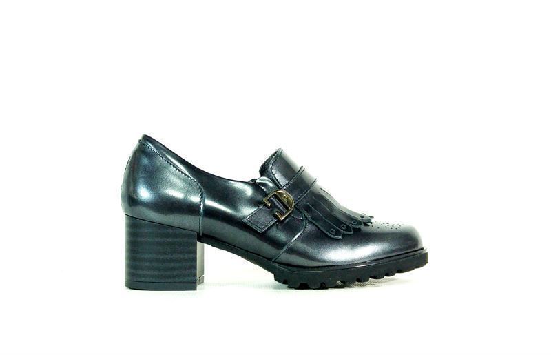 Pitillos- Zapato abotinado flecos gris - Imagen 1