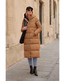 Abrigo acolchado camel - Imagen 2