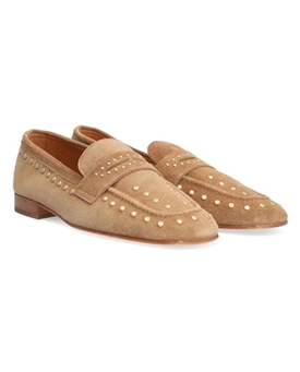 Alpe_ Mocasin tachuelas serraje beige - Imagen 2