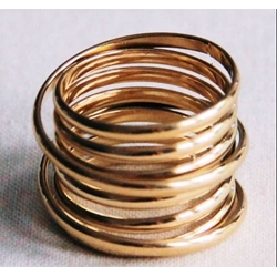 Anillo XL acero inoxidable multicapa dorado - Imagen 1