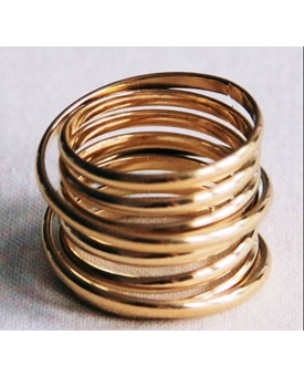 Anillo XL acero inoxidable multicapa dorado - Imagen 1