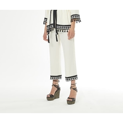 Arggido_ Pantalón pasamanería blanco - Imagen 1