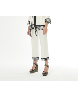 Arggido_ Pantalón pasamanería blanco - Imagen 1