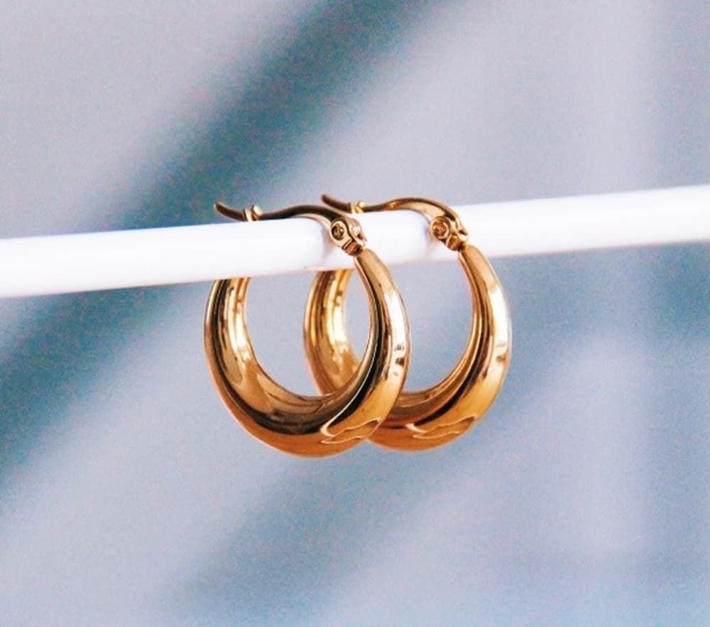 Aros de acero inoxidable creoles 19 mm “Ancho” - Imagen 1