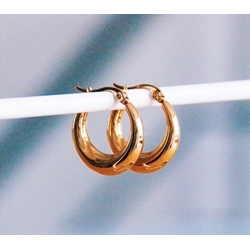 Aros de acero inoxidable creoles 19 mm “Ancho” - Imagen 1