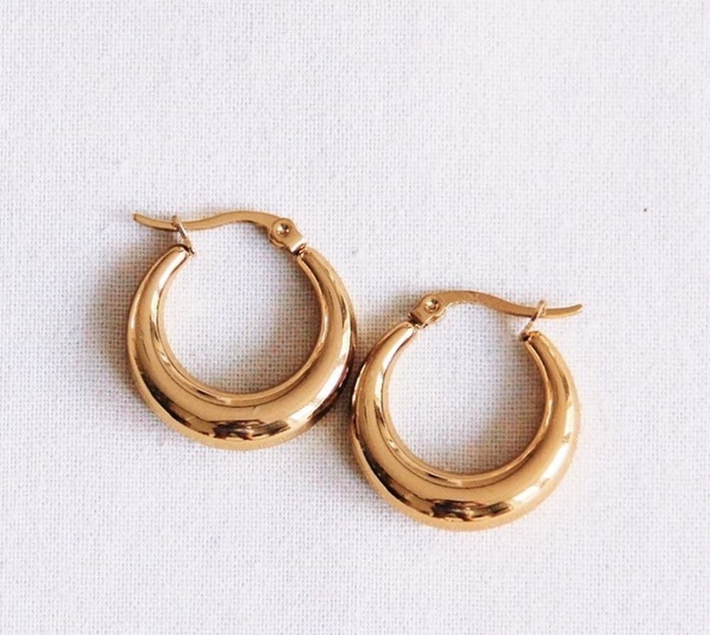 Aros de acero inoxidable creoles 19 mm “Ancho” - Imagen 2