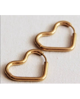 Aros en forma de corazón grande de acero inoxidable - Imagen 1