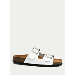 Autenti_ Sandalia hebilla blanca piel - Imagen 1