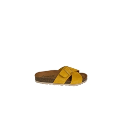Autenti_ Sandalia tipo bio cruzada mostaza - Imagen 1