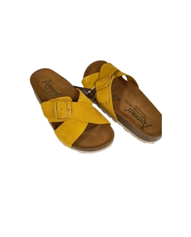 Autenti_ Sandalia tipo bio cruzada mostaza - Imagen 2