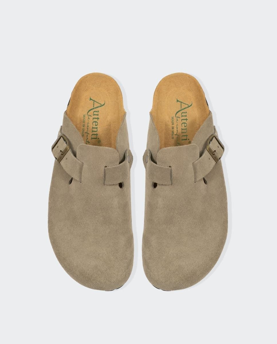 Autenti_ Zueco cosme serraje topo - Imagen 3