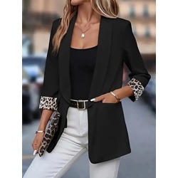 Blazer negra animal print - Imagen 1