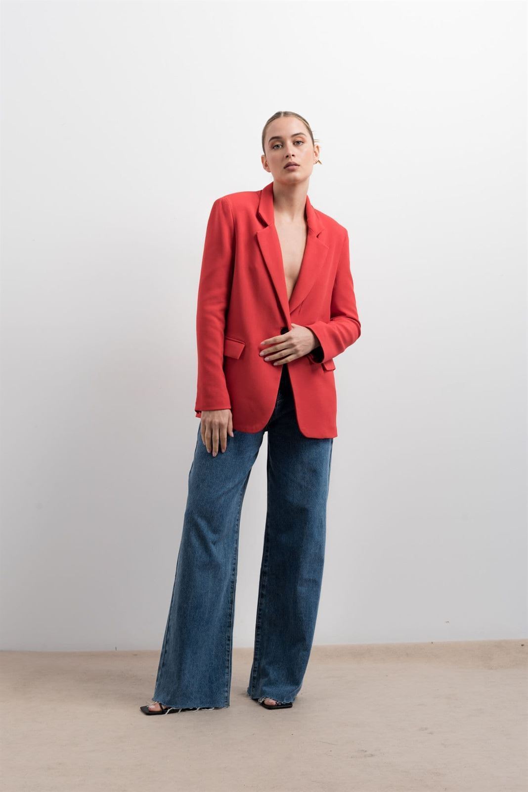 Blazer recta oversize roja - Imagen 1