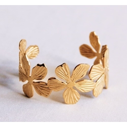 Brazalete XL con flores en dorado - Imagen 1
