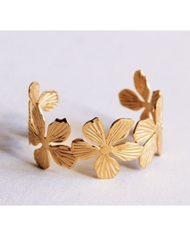 Brazalete XL con flores en dorado - Imagen 1