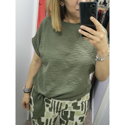 Buddyblue_ Blusa anudada kaki - Imagen 1