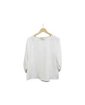 Buddyblue_ Blusa manga fruncida blanco - Imagen 1