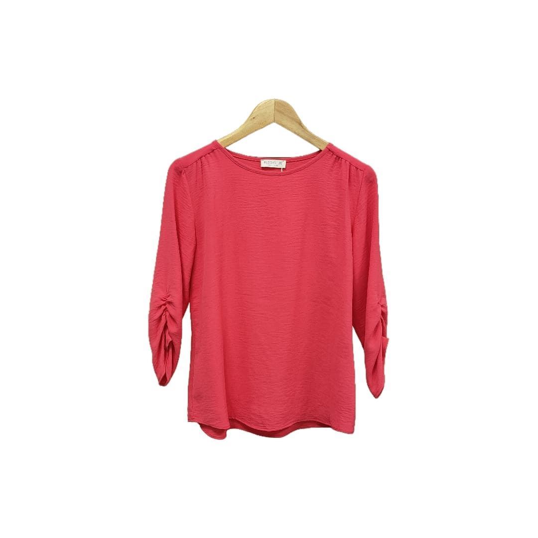 Buddyblue_ Blusa manga fruncida coral - Imagen 1