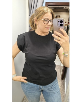 Buddyblue_ Camiseta hombreras negra - Imagen 1