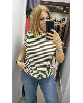 Buddyblue_ Camiseta rayas kaki - Imagen 1