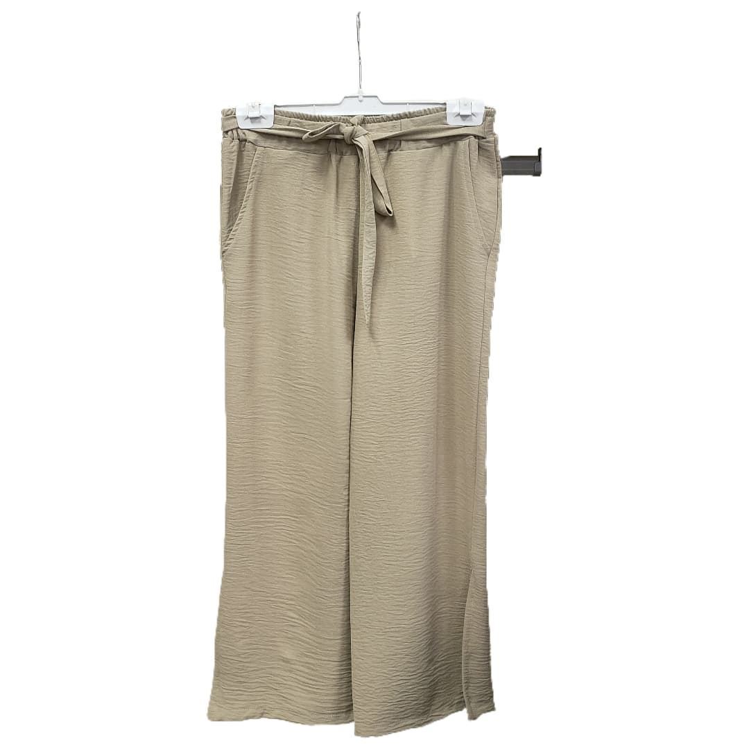 Buddyblue_ Pantalón ancho aberturas beige - Imagen 1