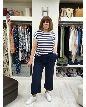 Buddyblue_ Pantalón ancho aberturas navy - Imagen 1