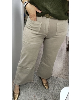 Buddyblue_ Pantalón ancho tostado con bolsillos - Imagen 2