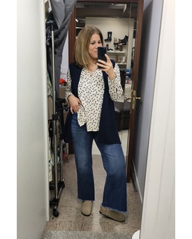 Buddyblue_ Pantalón tejano desflechado ancho - Imagen 1