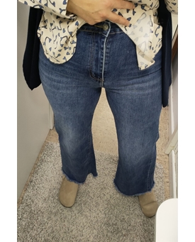 Buddyblue_ Pantalón tejano desflechado ancho - Imagen 2