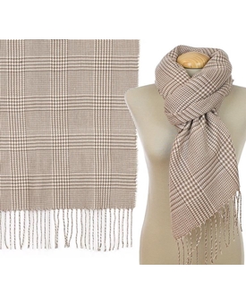 Bufanda cuadros Beige - Imagen 1
