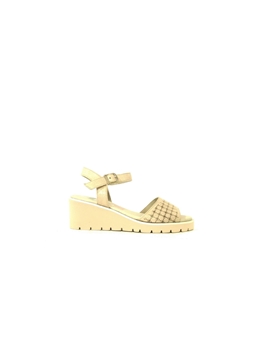 Callaghan_ Sandalia cuña piel taupe - Imagen 1