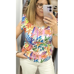Camiseta estampada volante manga - Imagen 2