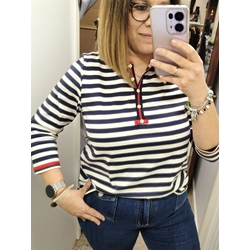 Camiseta tipo sudadera rayas marineras - Imagen 1