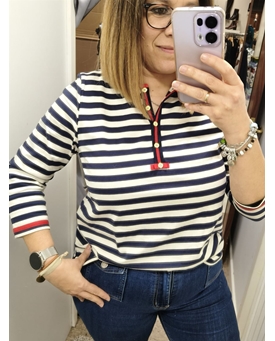 Camiseta tipo sudadera rayas marineras - Imagen 1