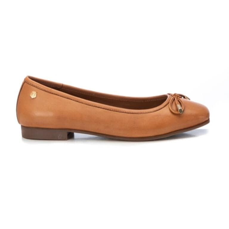 Carmela_ Bailarina lazo color cuero - Imagen 1