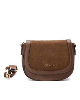 Carmela_ Bolso bandolera piel/serraje camel - Imagen 1