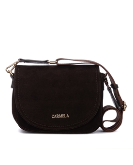 Carmela_ Bolso serraje bandolera marrón/camel - Imagen 1