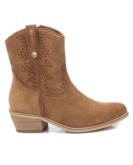 Carmela_ Botín campero serraje beige - Imagen 1