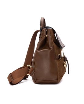 Carmela_ Mochila piel y serraje en camel - Imagen 2