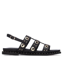 CARMELA_ Sandalia piel negra tachas - Imagen 1