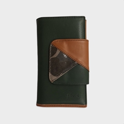 Cartera verde piel - Imagen 1