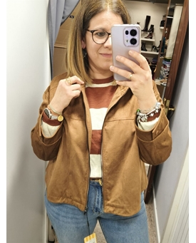 Cazadora antelina marrón - Imagen 1