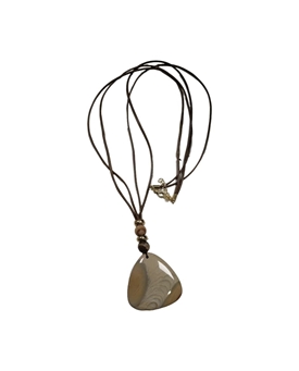 Colgante cordón marrón piedra - Imagen 1