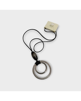 Colgante cordón redondeles plateado - Imagen 1