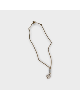 Colgante trébol piedras blancas - Imagen 1