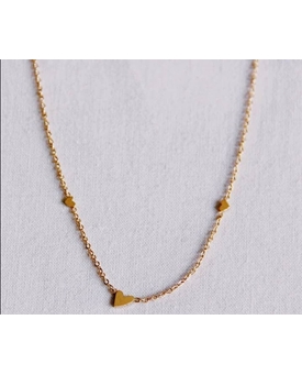 Collar fino de acero inoxidable con 3 mini corazones - Imagen 1