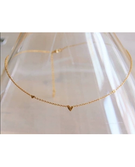 Collar fino de acero inoxidable con 3 mini corazones - Imagen 2