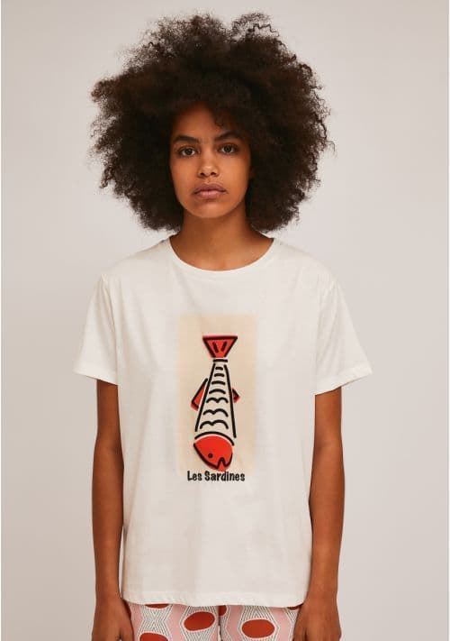 Compañía Fantástica_ Camiseta algodón estampado sardina - Imagen 3