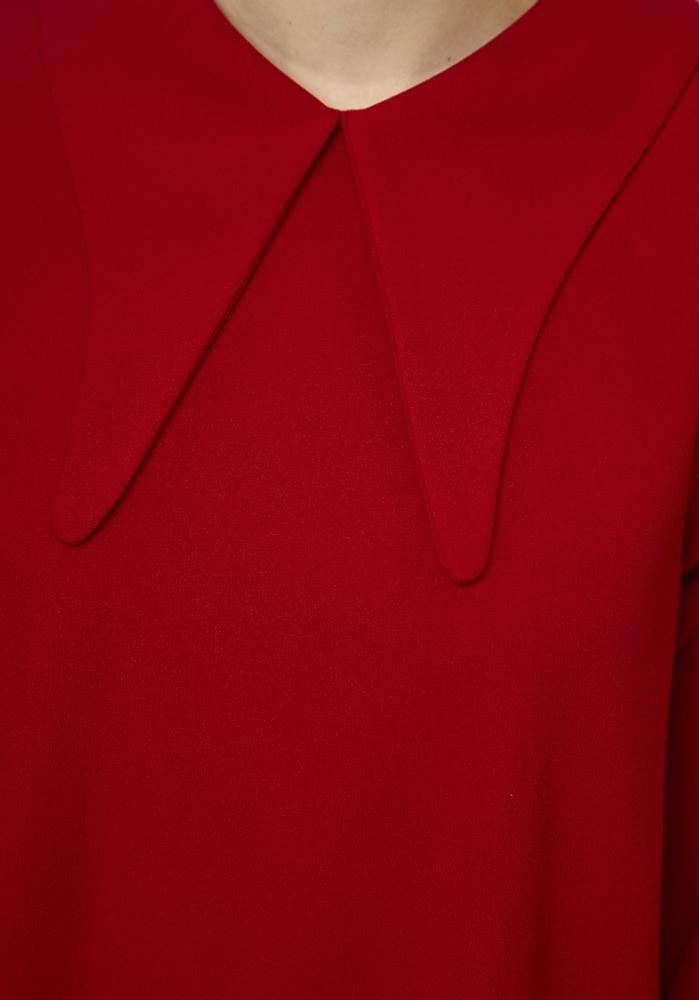 Compañía Fantástica_ Vestido rojo con cuello - Imagen 2