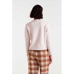 Compañia Fantástica_ Cardigan de punto crudo cuello redondo - Imagen 2